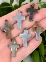 Ozeanjaspis und Labradorit Kreuz Anhänger